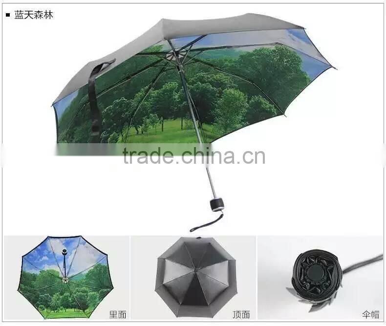 2016 NEW customized anti-UV function full photo print fold umbrella