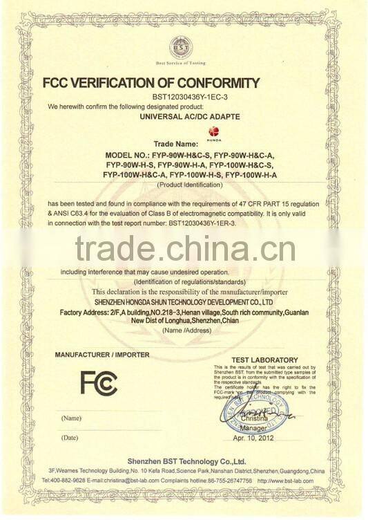 HUNDA Care Cigarette Lighter Socket Cable 90W Universal Laptop Battery Charger with 12 tips