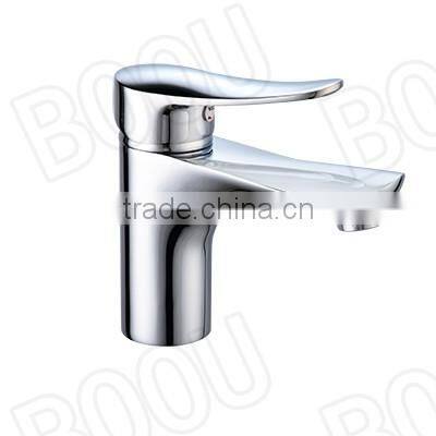 (B8245-1)BOOU new design brass wash basin faucet curved sanitary