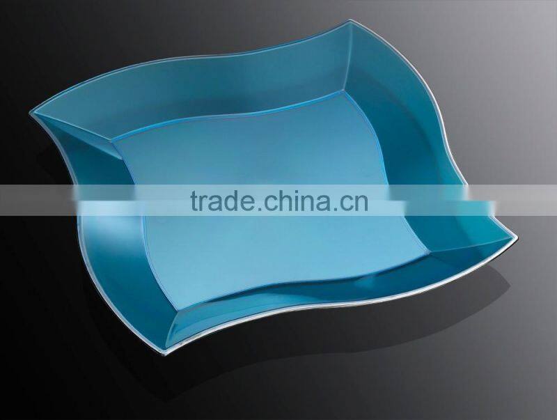 7"Disposable Dinner Plate,Plastic irregular Square Plate