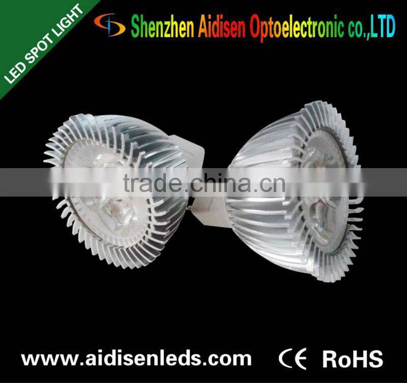 CE&RoHS e27 led spot light 3W led lamp 12v shen zhen factory