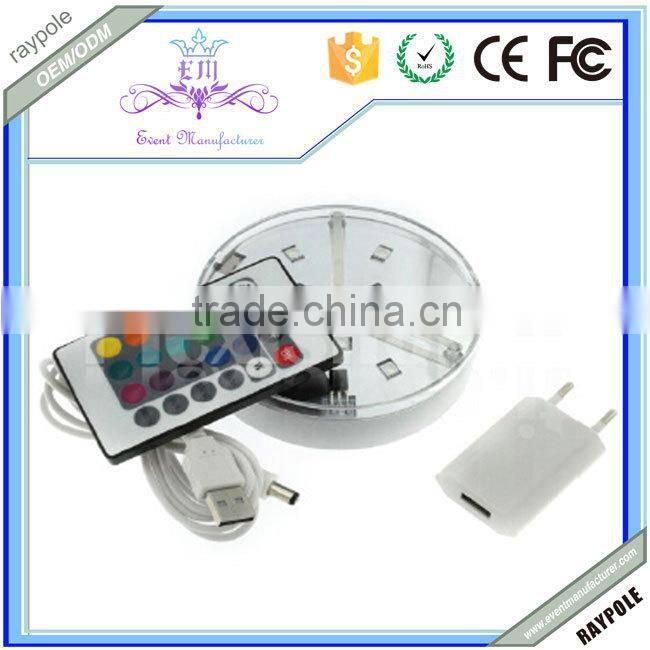 2015 Newest!!!Multi-color Wireless Remote controlled led centerpiece light for party Decoration