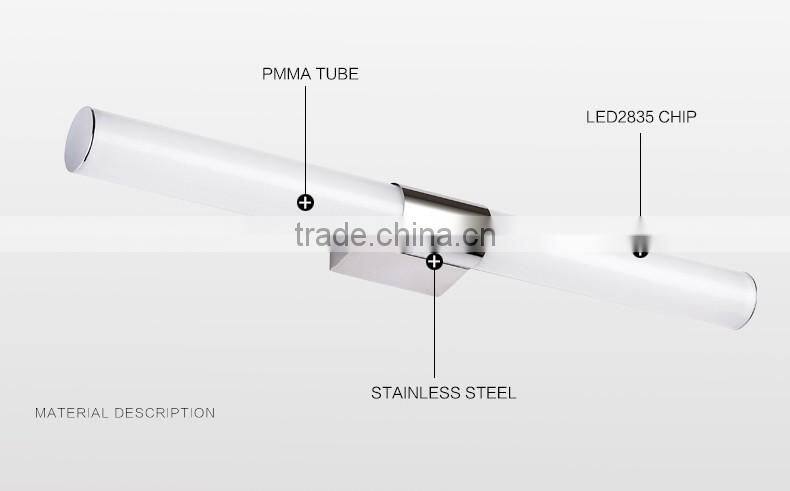 Hot Selling Acrylic Wall Light Round Bathroom Mirror Lamp 10W 46cm