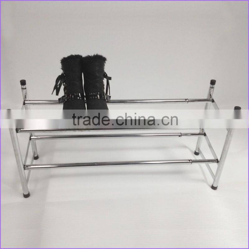 Stackable extension chromed plated iron shoe rack tower