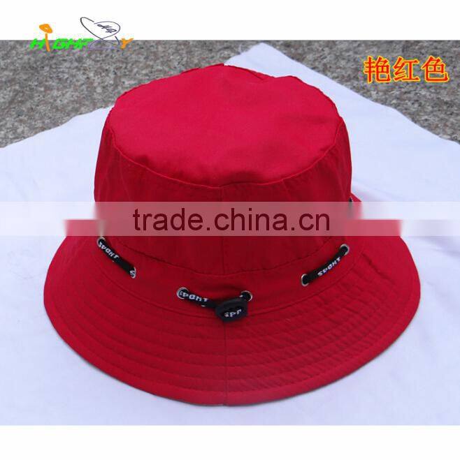 China manufacture polyester fabric pure color outdoor activities Panama bucket hat