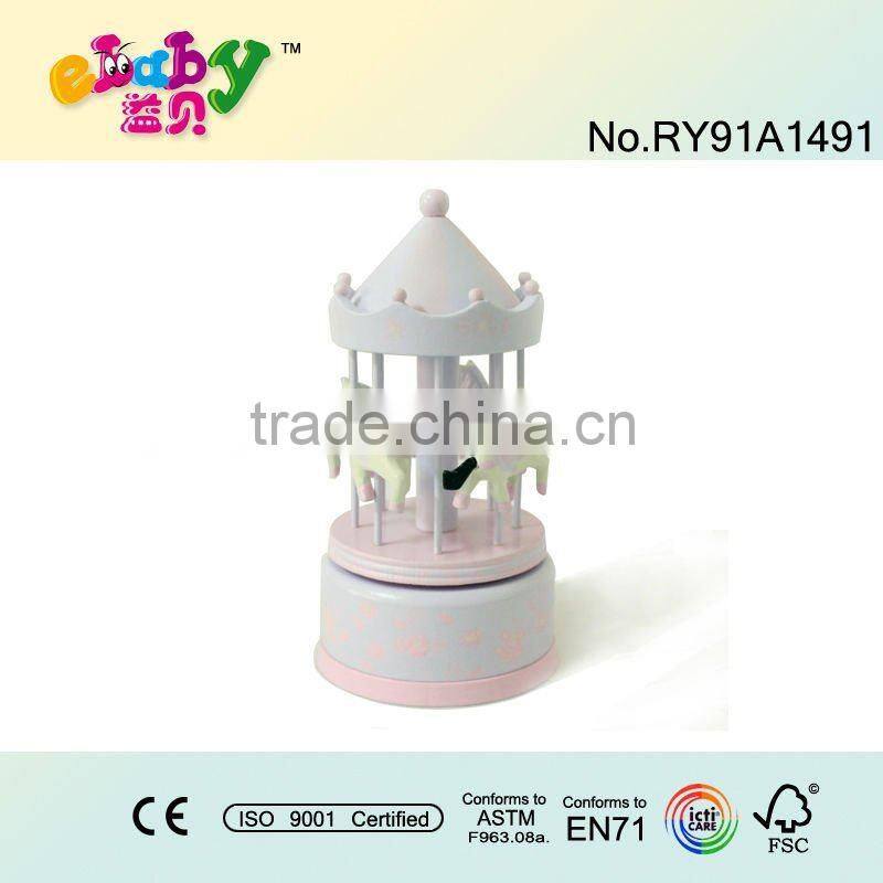 Wooden music box with Santa