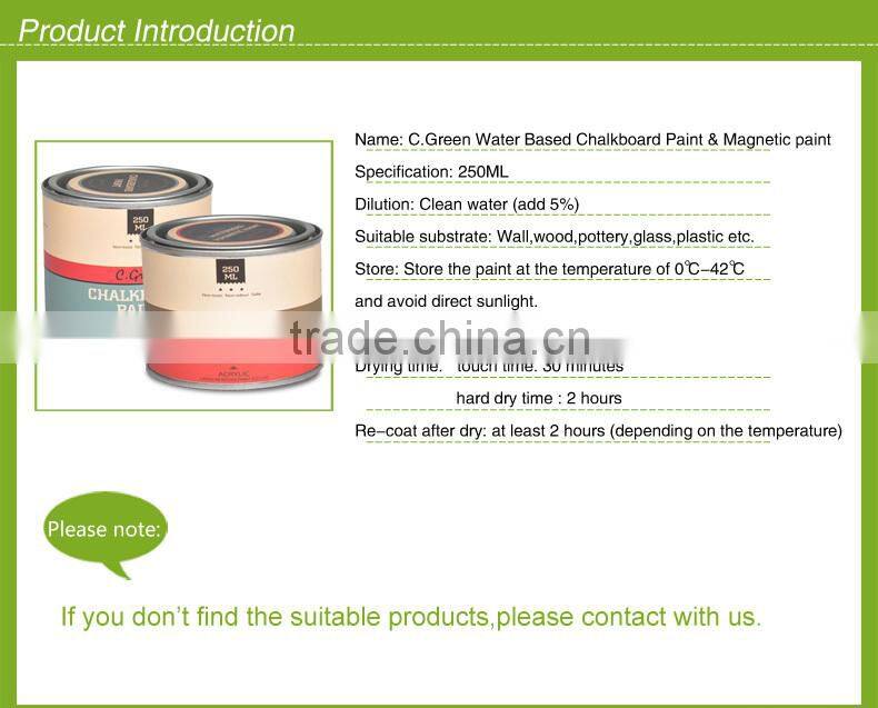 Odorless water based magnetic chalkboard paint for class