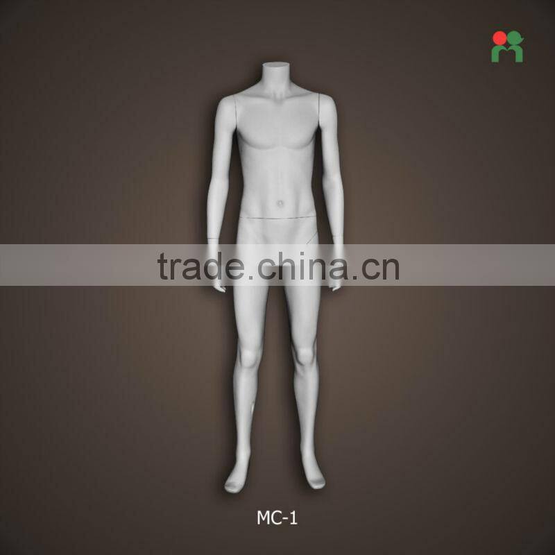 2015 fashion fiberglass headless male mannequins male doll matte silver grey color mannequin jewellery holder MC-1