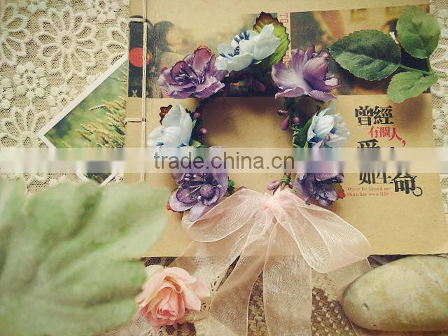 Handmade Paper Bridal Hair Accessory Flower Garland Artificial Hand Decoration and Garland for Festival and Wedding