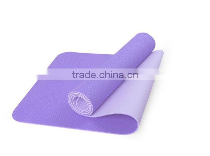 High Quality ECO-Friendly 6mm TPE Yoga Mat Indoor Fitness Equipments 2 Colors Yoga Mat