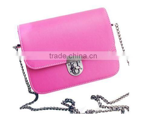 Fancy shoulder bag long chain handbag leather for girls