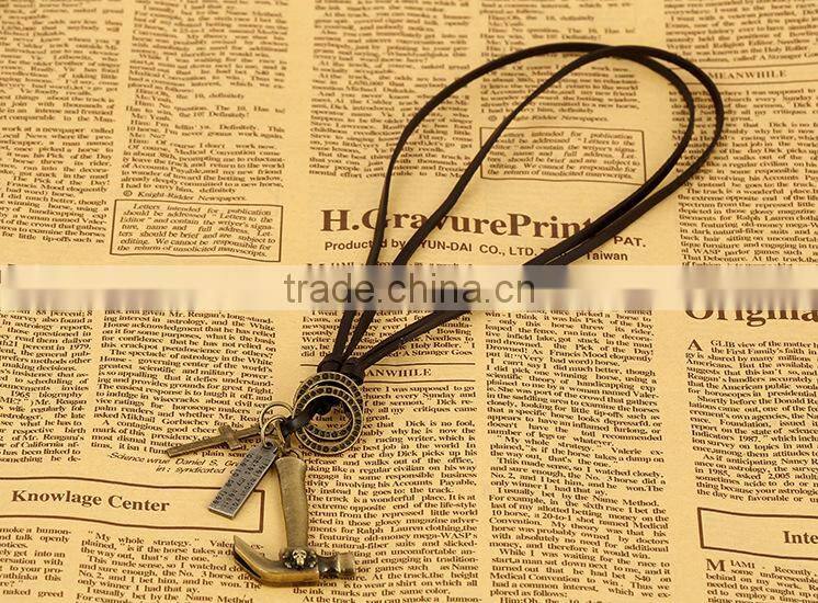 N0012 hammer leather necklace fashionable design necklace hot sale