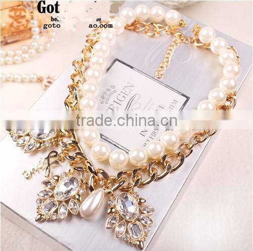 Hot Selling Pearl Choker Collar Vintage Pendant Statement Necklace Women Necklaces & Pendants Fashion Necklaces for Women 2014