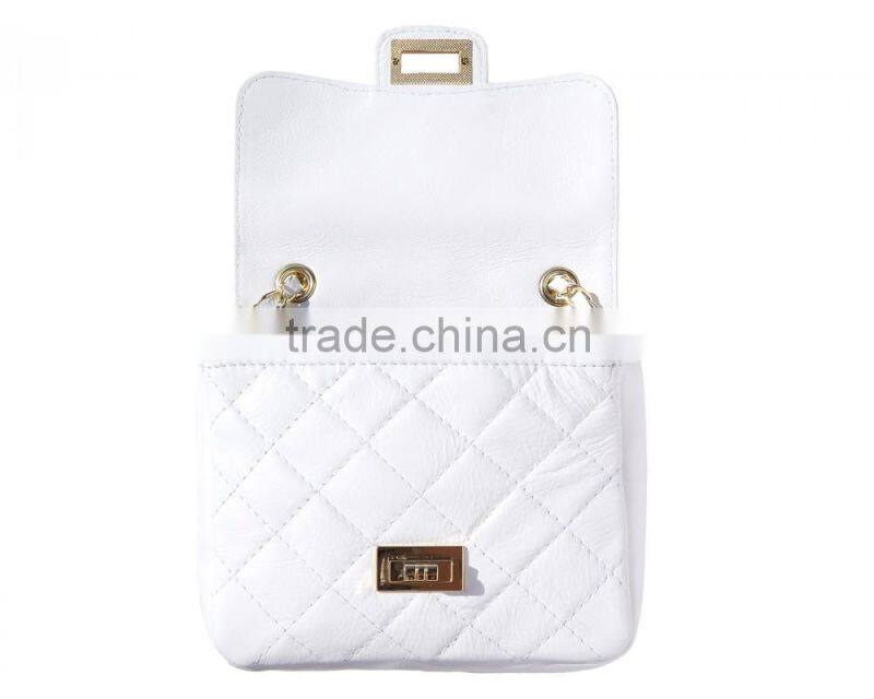 Quilted leather bag "Be exclusive" with single handle and cha bag handbags italian bags genuine leather florence leather fashion