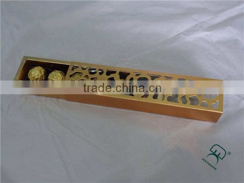 2015 fancy design silver paper chocolate praline box