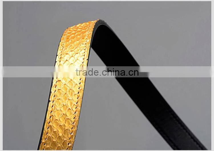 Jranter Colorful Genuine Python Leather Women Belt Stainless Steel Buckle