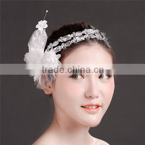MYLOVE white flower crystal garland bridal hair jewelry High quality MLF109