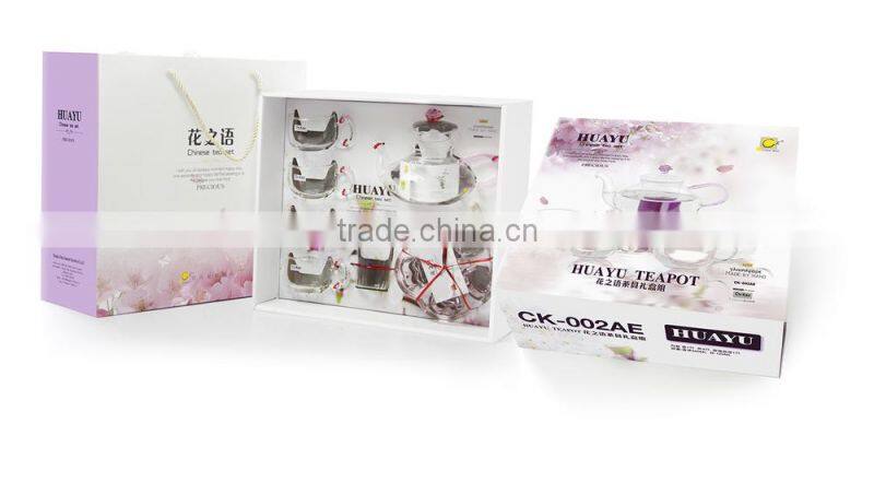 teapot and cups/hand made glass tea set