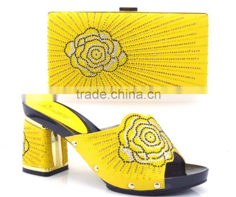 African dress shoes and bag set flower design shoes and matching bags