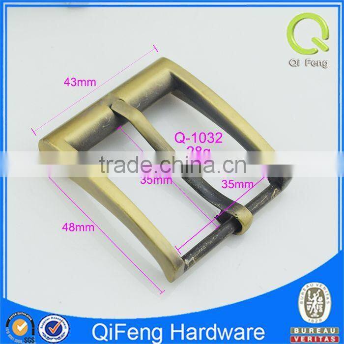 Q-1032 wholesale square pin buckle antique style metal buckle supplier