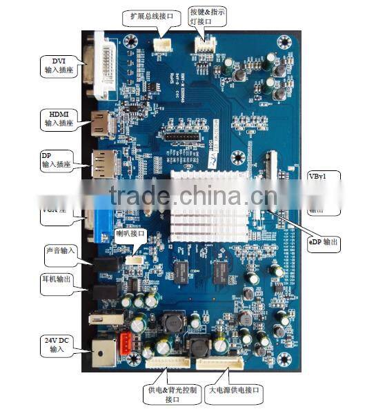 UHD V by one edp 4k*2k control mainboard