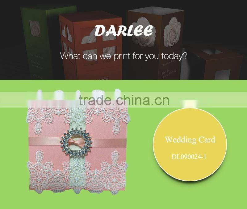 Europe artificial lace pearl blank wedding invitation cards