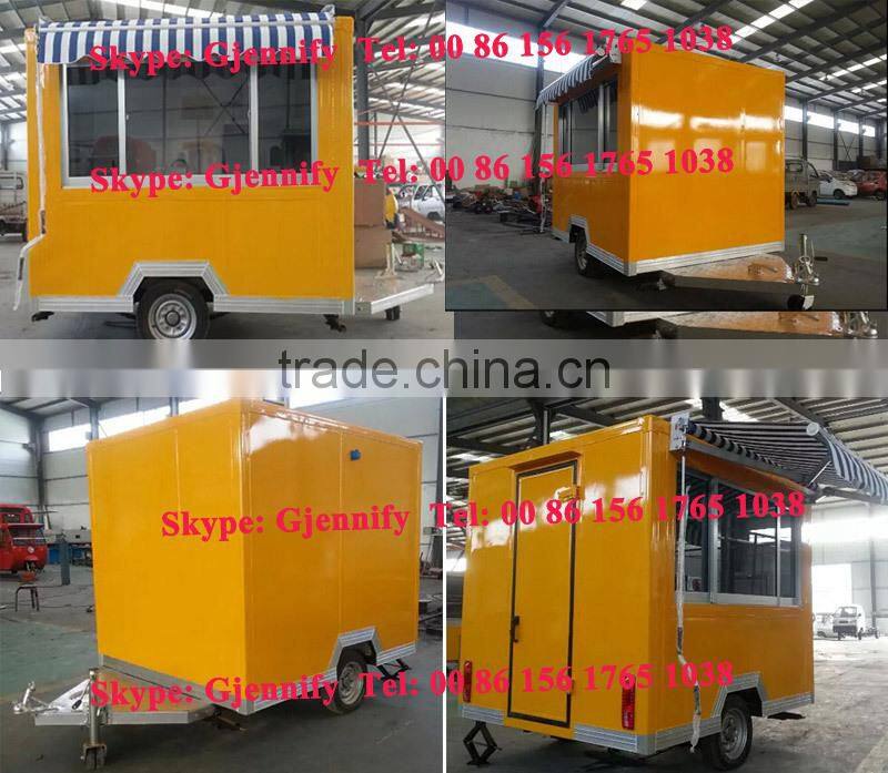 Low Price Small Model Beverage Service Cart, Mobile Iced juice/Slush Trailer Cart