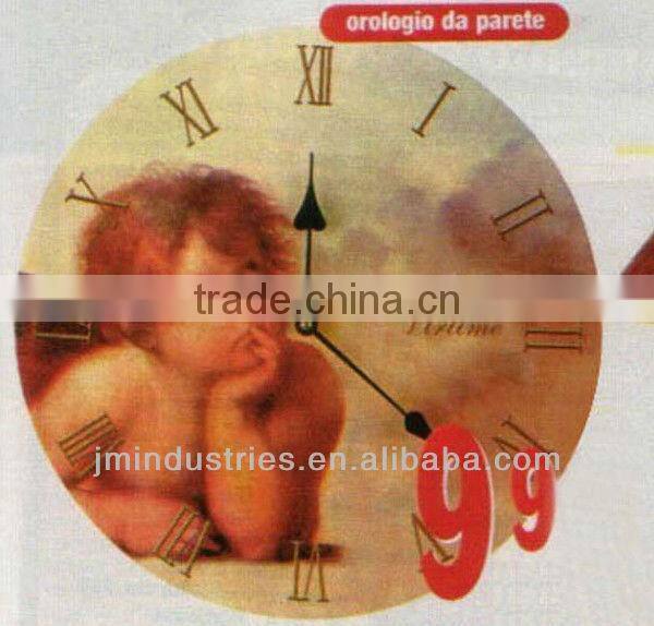 Antique Mechanical Wooden Angel Wall Clock for Home Decoration