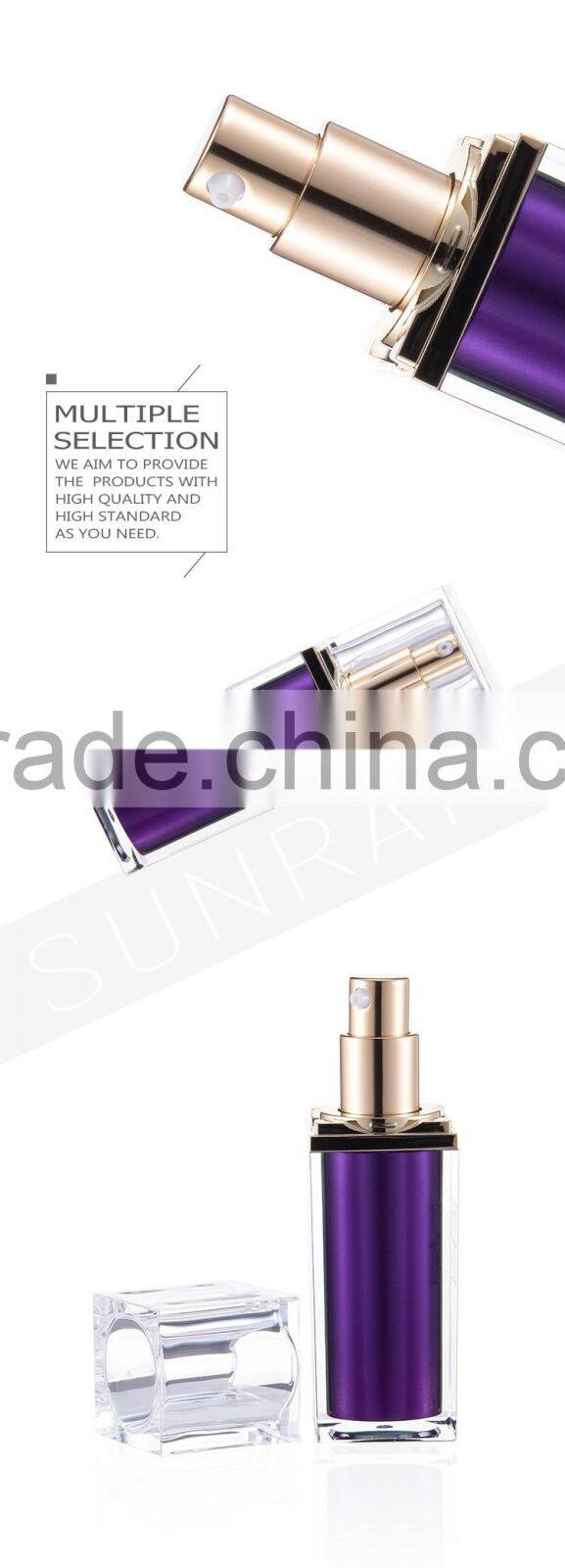 Fancy cosmetic packing container airless cosmetic pump bottle 100ml