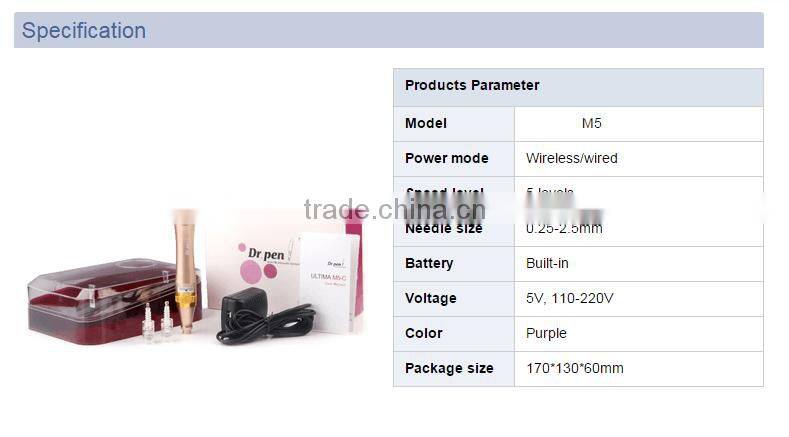 2017 Hot sale rechargeable derma pen Dr.pen M5 electric dermapen Microneedling Dermapen with Needles Cartridges