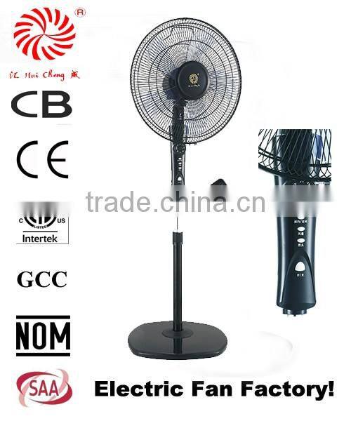 2016 hotsale 16inch five fan blade CB standard pedestal fan