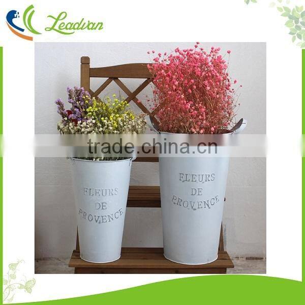 Modern large tall metal floor decorative metal flower antique vase white OEM