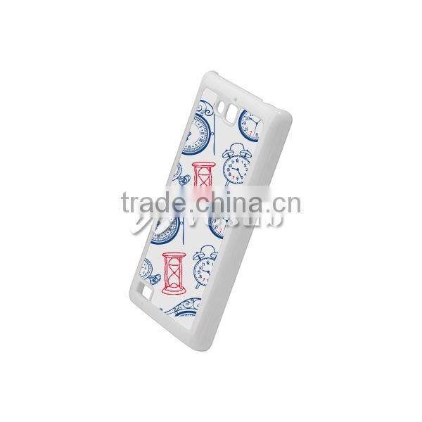 Custom Printed Cute Stylish 2D Sublimation White Color Plastic Mobile Phone Back Cover With Aluminum Sheet For Huawei Honor 3C