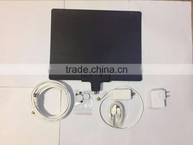 Latest Digital Indoor Tv Antenna Flat Digital HD TV Atenna UIitra-thin 50 Miles Range HD High Gain Flat Antenna Amplified
