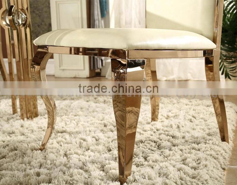 stainless steel leg leather dining chair modern