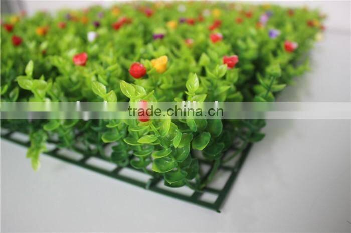 colorful artificail Eucalyptus grass mat green foliage plants with flowers