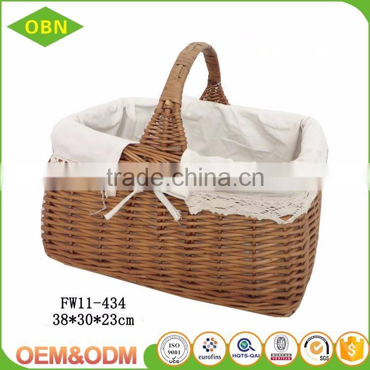 High quality durable handled wicker empty picnic baskets