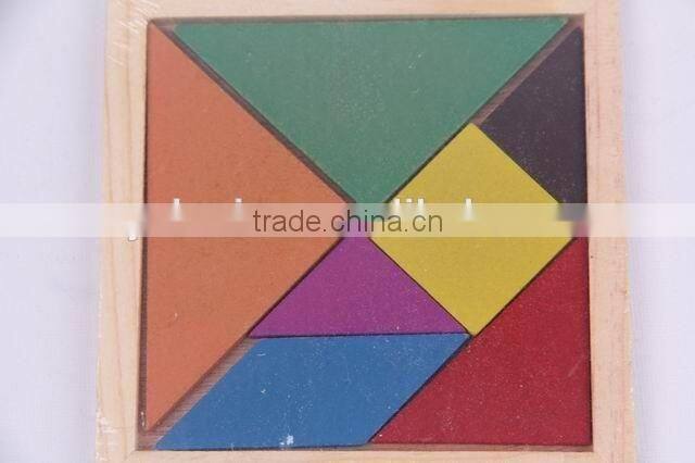 Educational Toy Colorful Wooden Jigsaw Puzzles/tangram puzzle/seven-piece puzzle toy for children