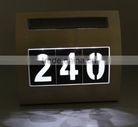 stainless steel led house number light with solar light