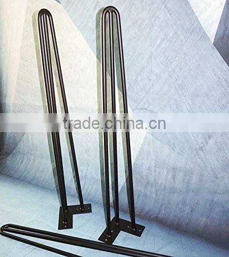 China supply low price cost iron black office furniture table with metal hairpin legs