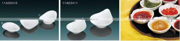 Tony snow white ceramic various size sauce dish