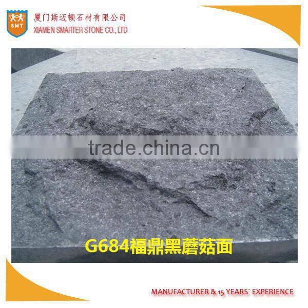 G684 stone black star mushroom face for wall decoration