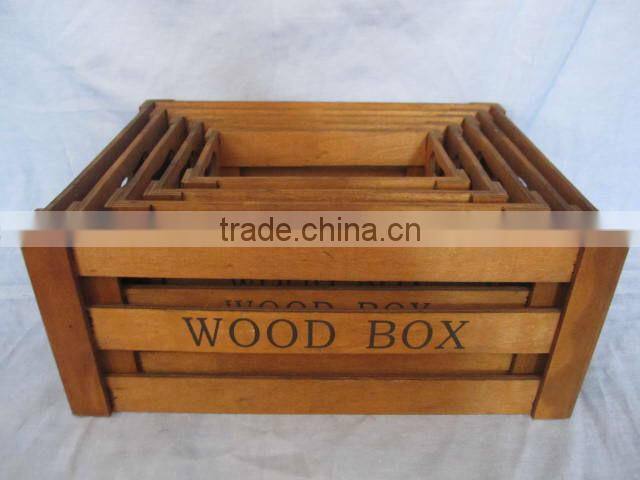 eco-friendly colorful cheap wooden fruit crate for sale