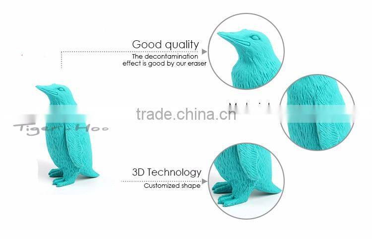OEM Promotional Novelty 3D Penguin Shaped Eraser