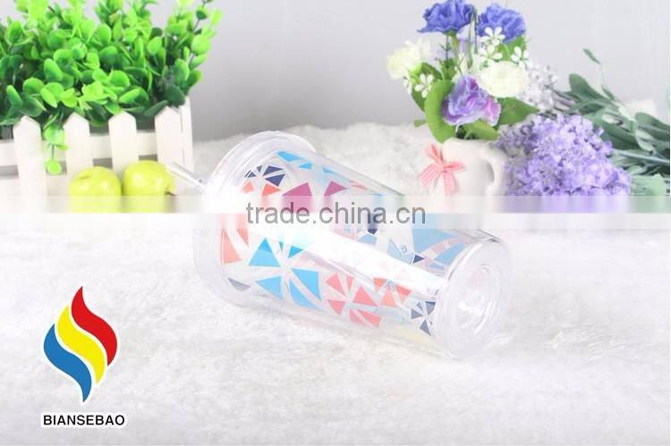 double wall clear 16oz reusable plastic cups wholesale