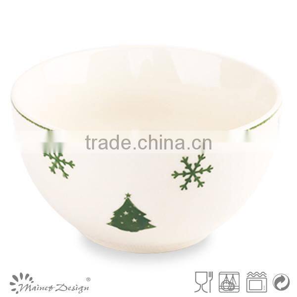 2014 high quality elk snowflake Christmas decoration wholesale ceramic bowl