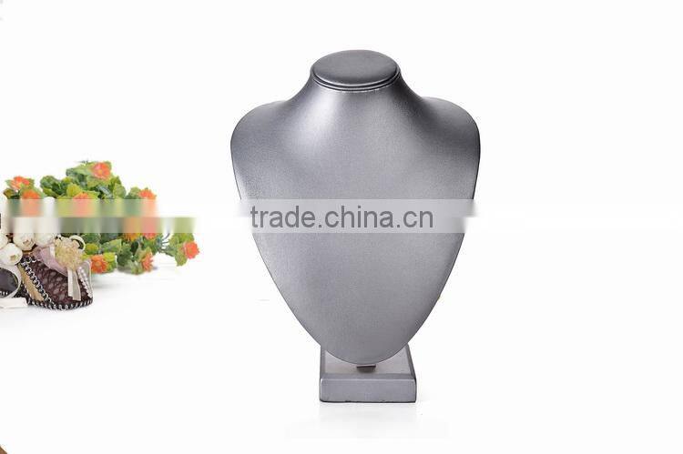 Grey Leather neck stand jewelry display stand