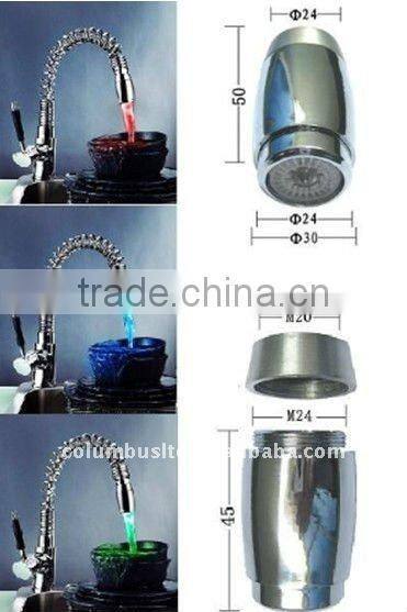 RGB LED kitchen mixer water saving
