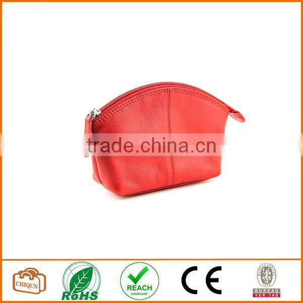 Leather Cosmetic Pouch Red