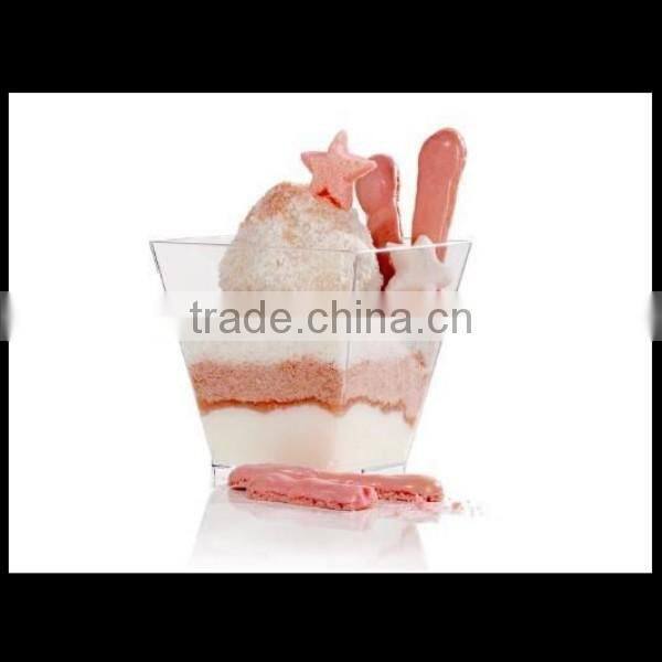 custom Mini Plastic 4oz Cube Cup clear party dessert square holder,custom plastic shot jello cups dessert cups for sale factory